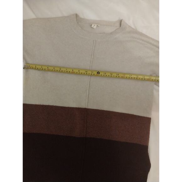 a.n.a A New Approach Color Block Pullover Sweater Women’s M Beige Brown & Rust - Picture 4 of 7